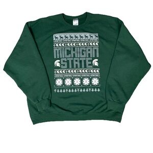 Michigan State Spartans MSU Holiday Sweater Crewneck Sweatshirt Mens Size XL
